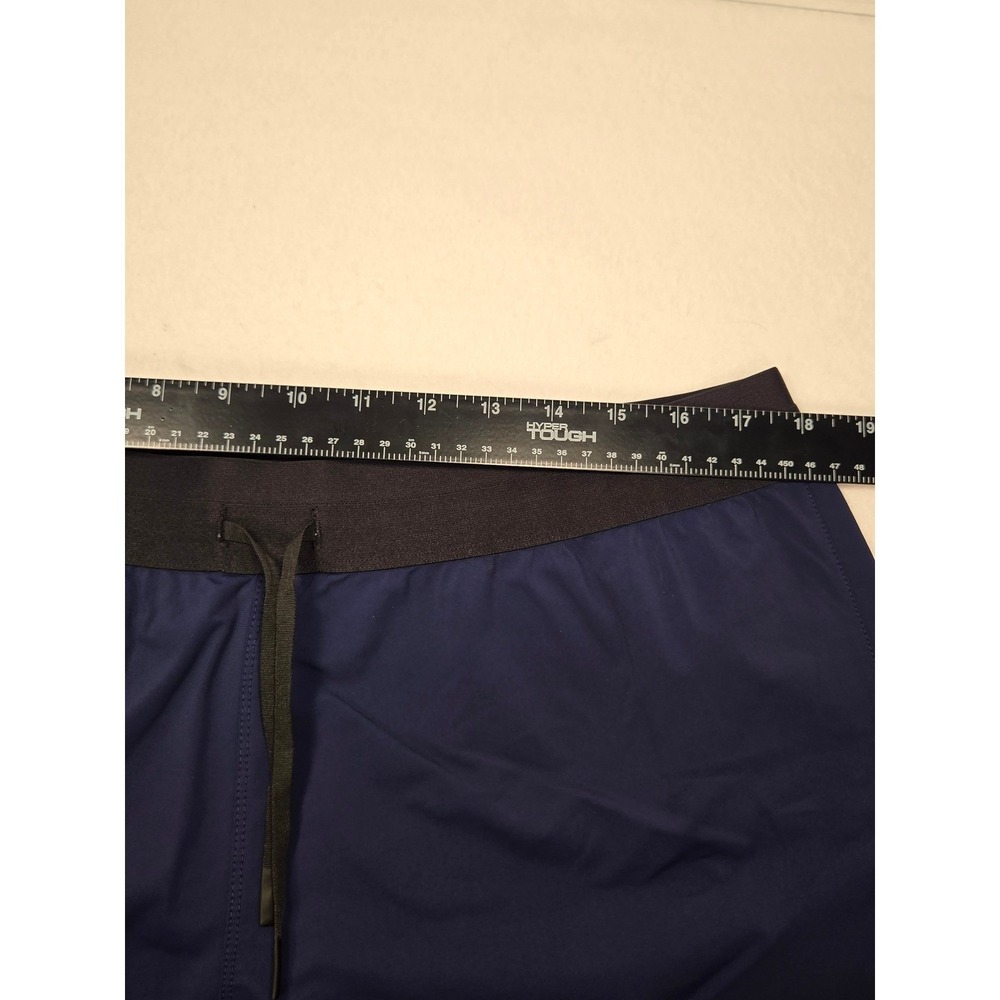 WOLACO Mens Navy Blue Performance Running Shorts XXL Elastic Waist Zip Pocket - Picture 4 of 7